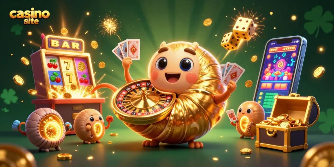 Experience thrills at a top casino site with vibrant slot machines and glowing treasures.