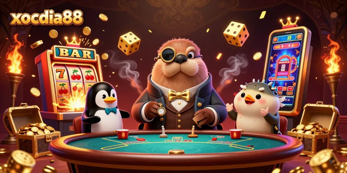 Xocdia88 delivers thrilling gaming moments with a 3D walrus and poker action underwater.