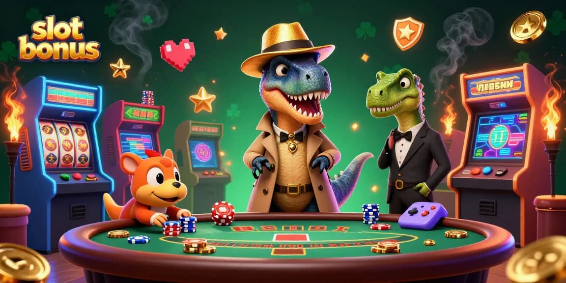 Enjoy thrilling action in the casino with "slot bonus" featuring dynamic characters and vibrant gaming elements.