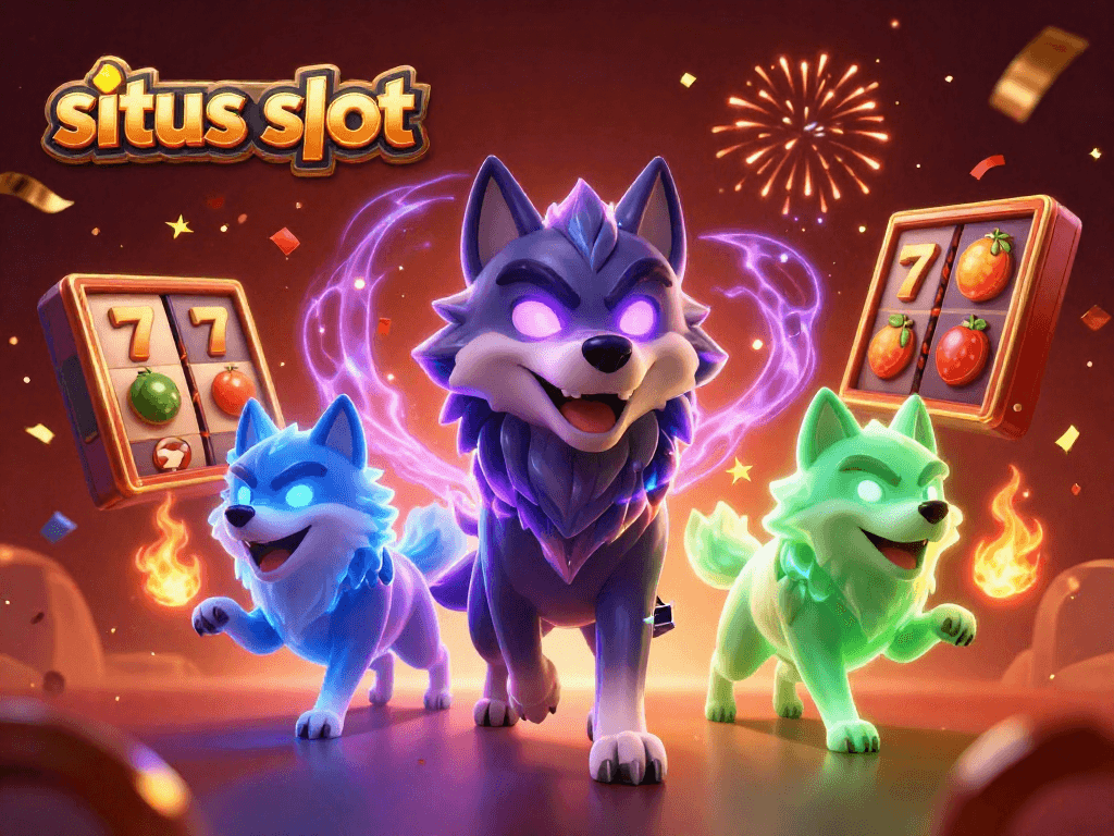 Menangkan hadiah besar di situs slot dengan pemimpin serigala dan simbol keberuntungan dalam suasana meriah.