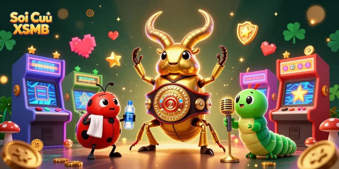 Catch thrilling Soi Cầu XSMB predictions with dynamic characters in a casino-themed scene.