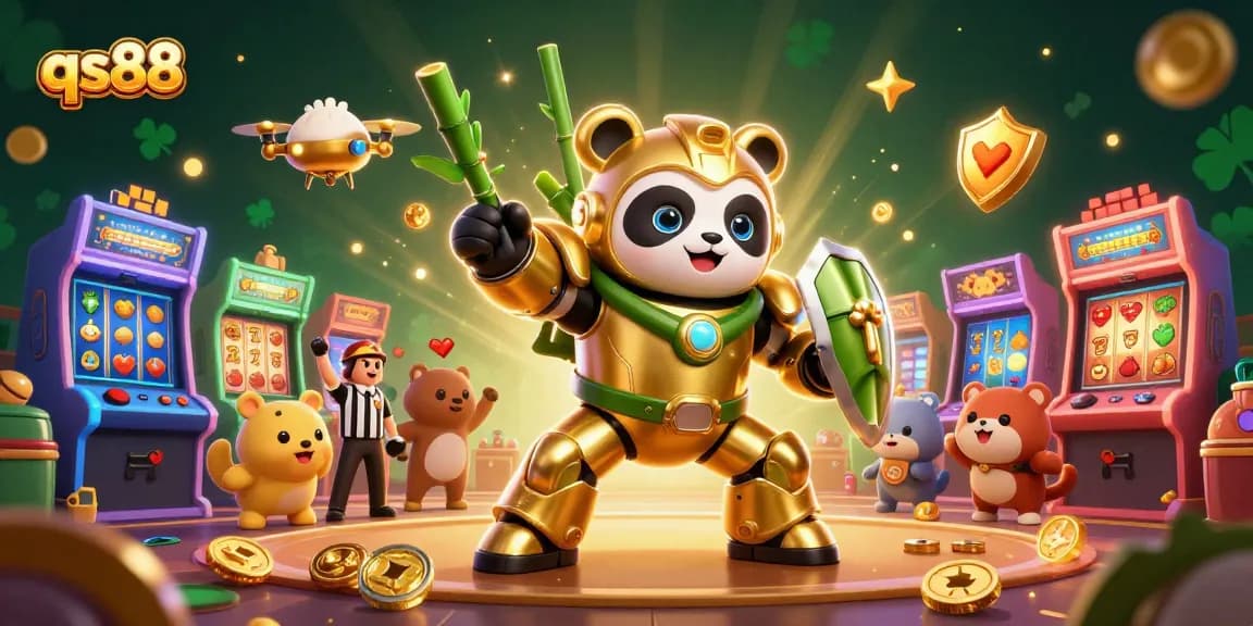 Engage in thrilling slots and jackpots at qs88 with vibrant casino-themed 3D illustration.