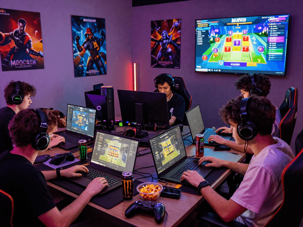 Exciting MPOCASH gaming scene with players enjoying latest scatter games and promotions.