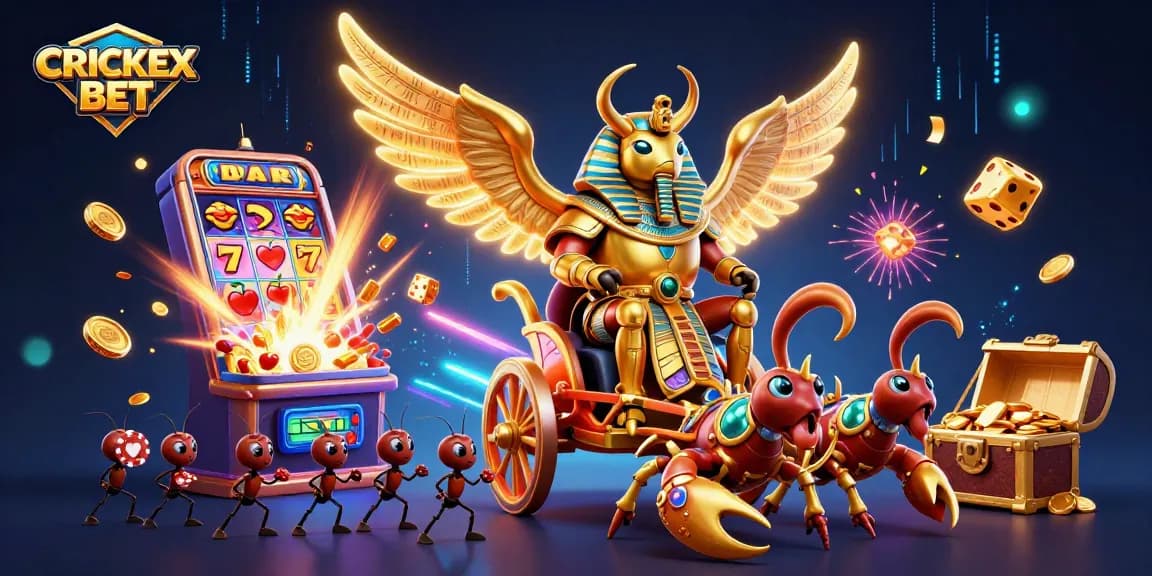 Experience CRICKEX BET with vibrant casino elements in a dynamic gaming scene.