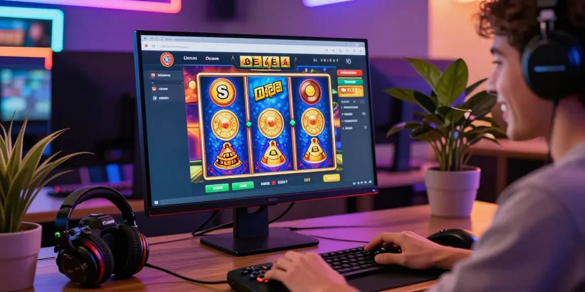 Engaging online gaming setup showcasing Link Alternatif Cemeslot with vibrant visuals and inviting atmosphere.