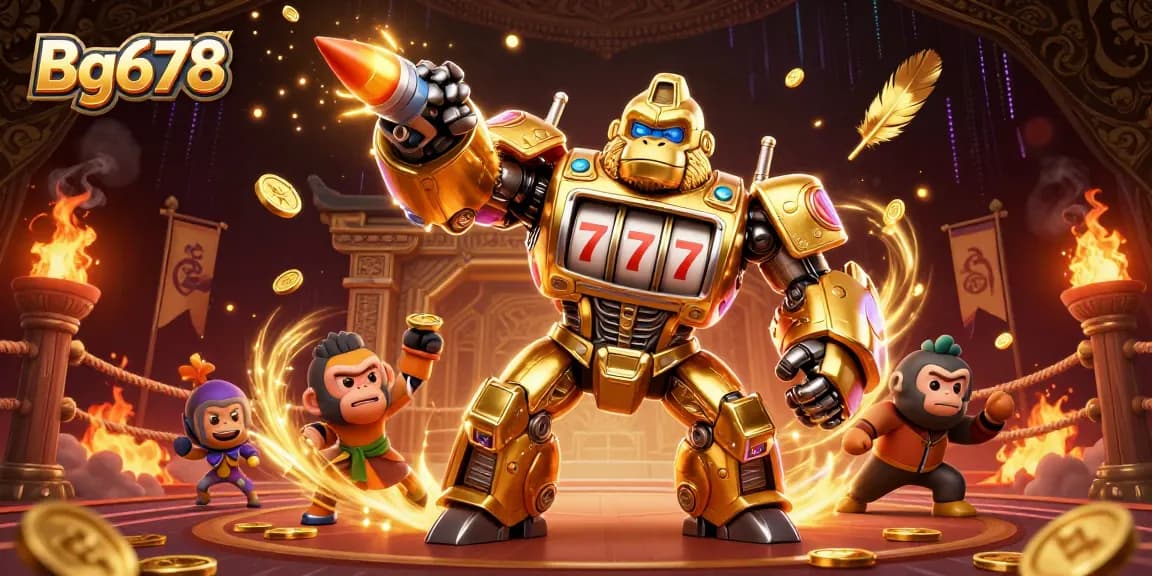 Engage with the thrilling Bg678 gaming experience featuring exciting characters and vibrant casino elements.