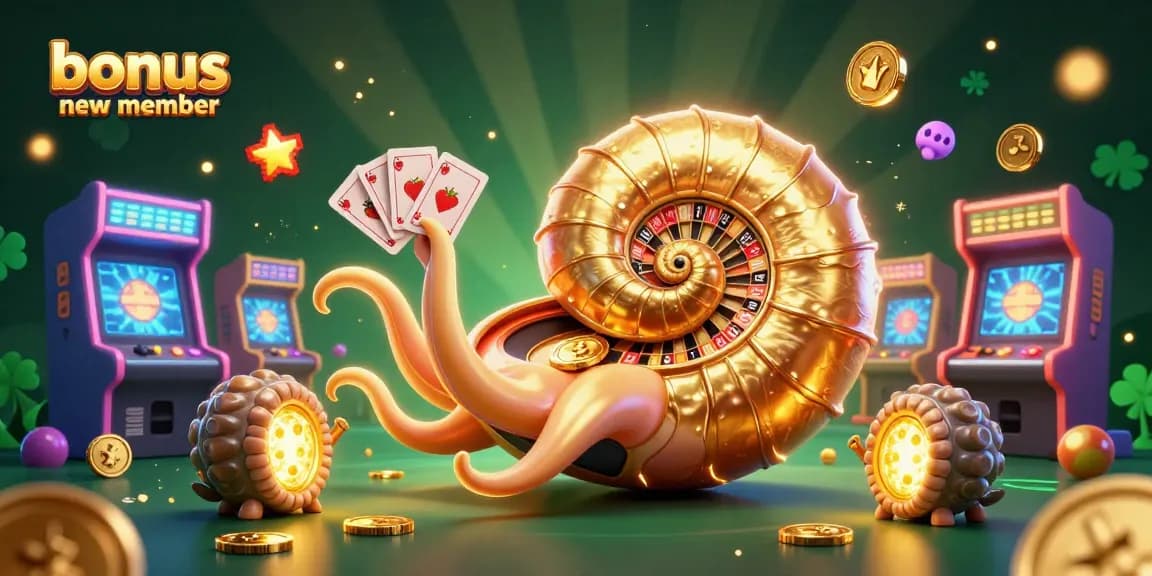 Engage in thrill with bonus new member offers at our online casino featuring a giant nautilus and glowing gaming elements.