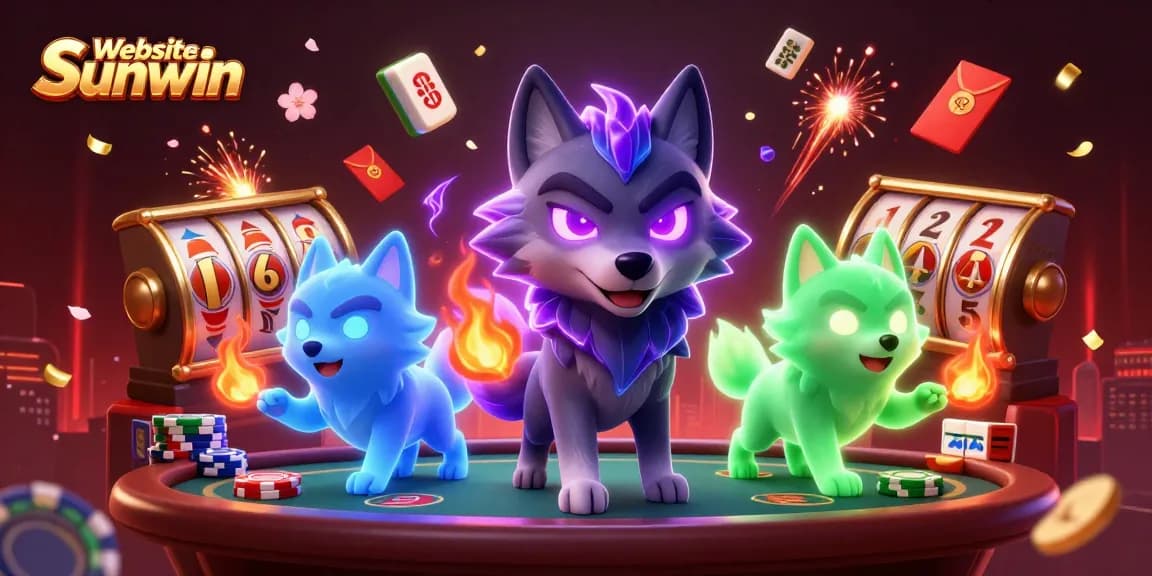 Experience the thrilling atmosphere at Website Sunwin with vibrant casino elements and animated characters.