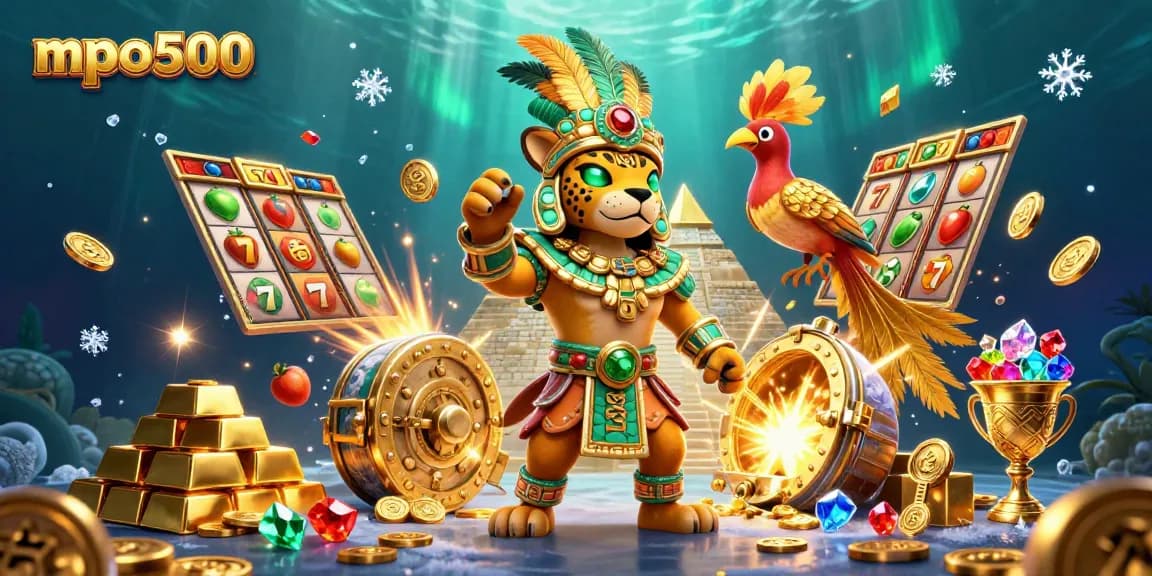 Engage in thrilling jackpots at mpo500 with vibrant slot reels and treasure-rich scenes.