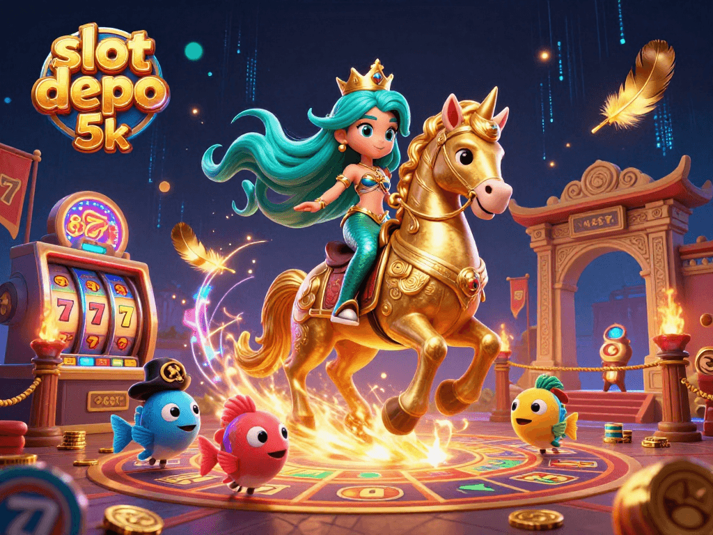 Experience big wins with slot depo 5k-themed 3D casino magic featuring exciting elements and characters.