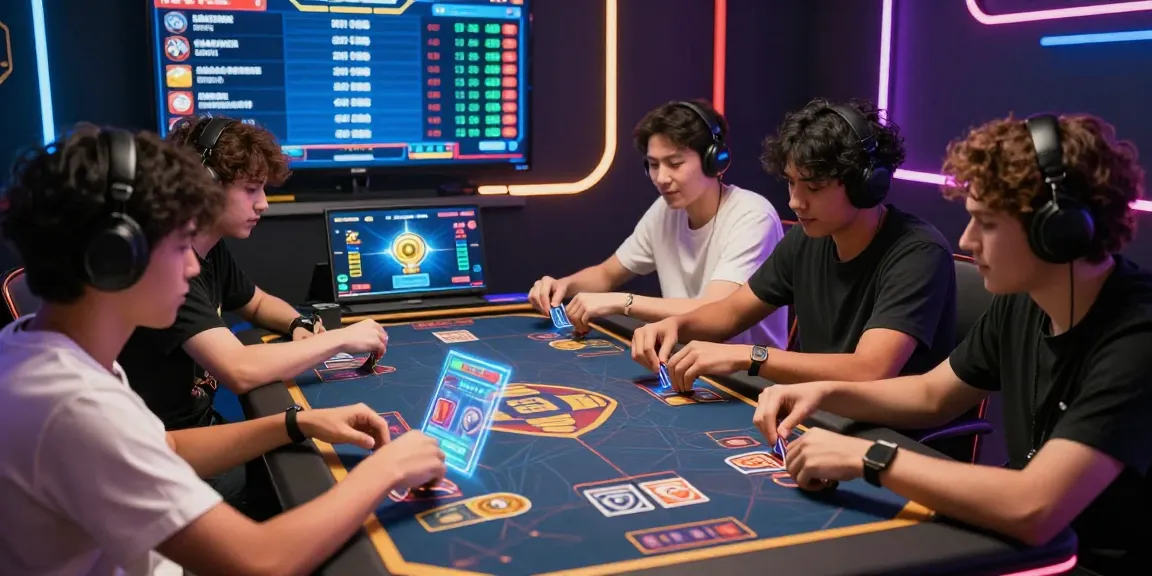 Engaging group playing game bài đổi thưởng with vibrant graphics and competitive atmosphere