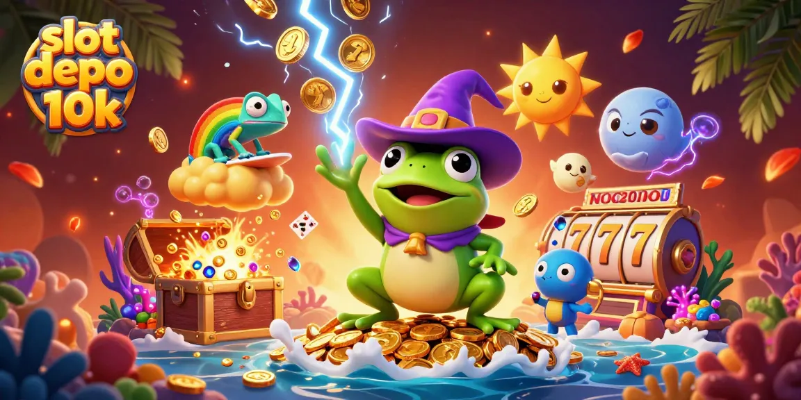Spin to win with slot depo 10k in a vibrant casino scene filled with excitement.