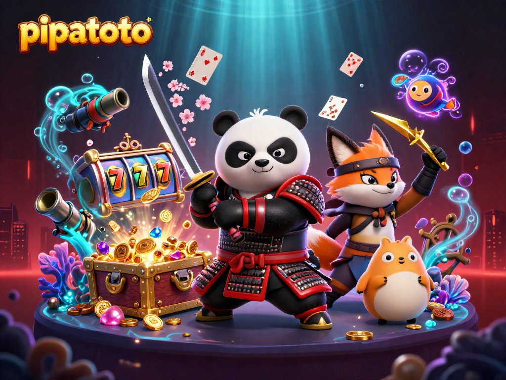 Experience the thrill of pipatoto with vibrant 3D samurai panda and dynamic casino elements.