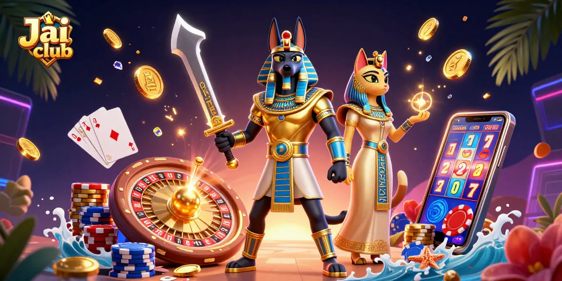 Experience thrilling gameplay with Jai club as ancient warriors battle amidst vibrant casino elements.