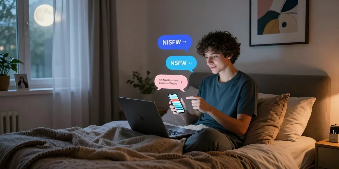 Engaging nsfw ai chat interaction scene in a cozy bedroom environment