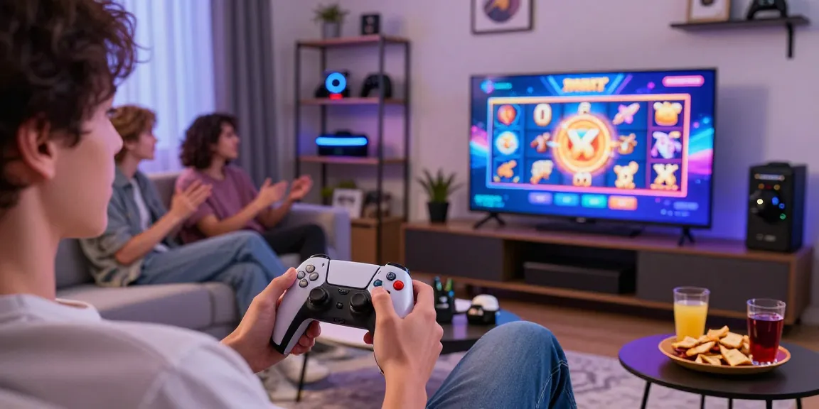 Experience thrilling online gaming with เว็บสล็อต แตกง่าย 2021 ฝากถอน ไม่มี ขั้นต่ํา in a cozy living room.
