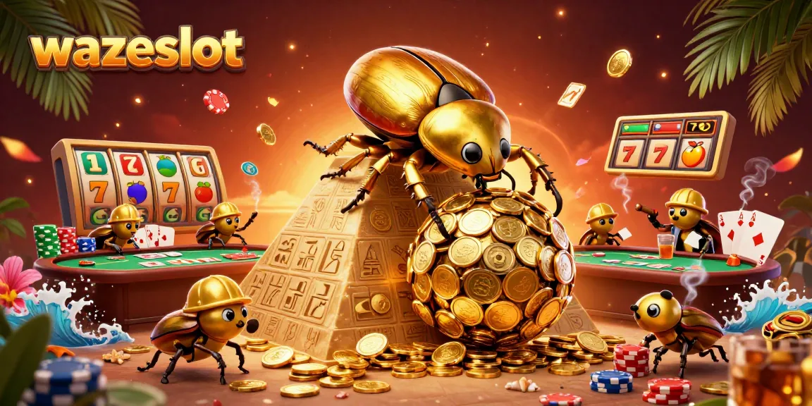 Play exciting games at wazeslot with dynamic slots and jackpot elements in a vibrant casino scene.