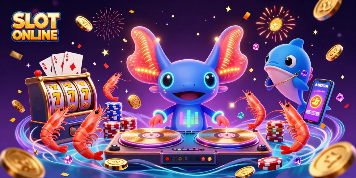 Menangkan permainan SLOT ONLINE dengan ilustrasi menarik dari karakter ceria dan elemen kasino!