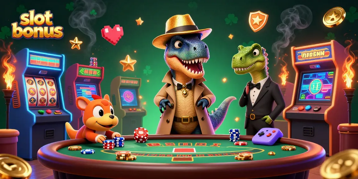 Enjoy thrilling action in the casino with "slot bonus" featuring dynamic characters and vibrant gaming elements.
