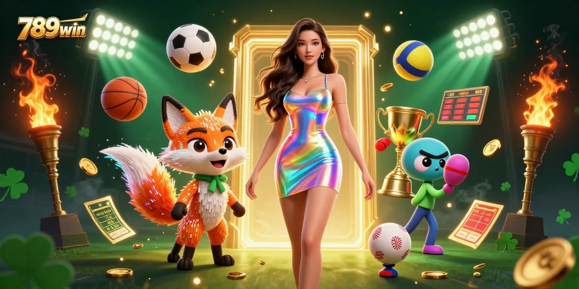 Experience the vibrant world of 789win with this captivating casino illustration featuring thrilling sports betting elements.