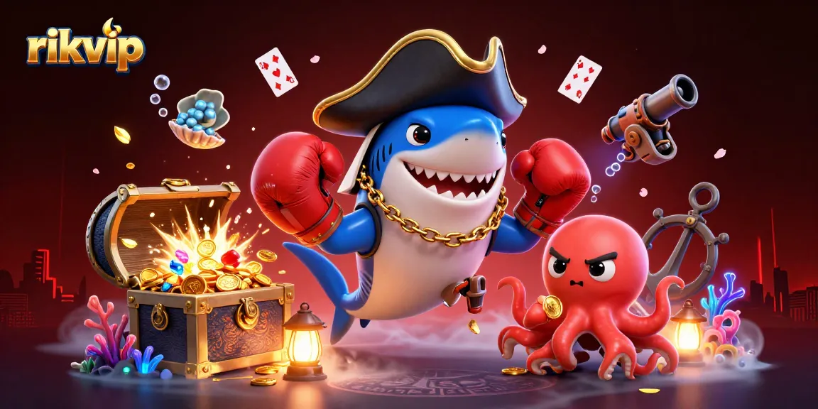 Engage with competitive gaming at rikvip, where vibrant characters and gold coins collide in this thrilling underwater casino.