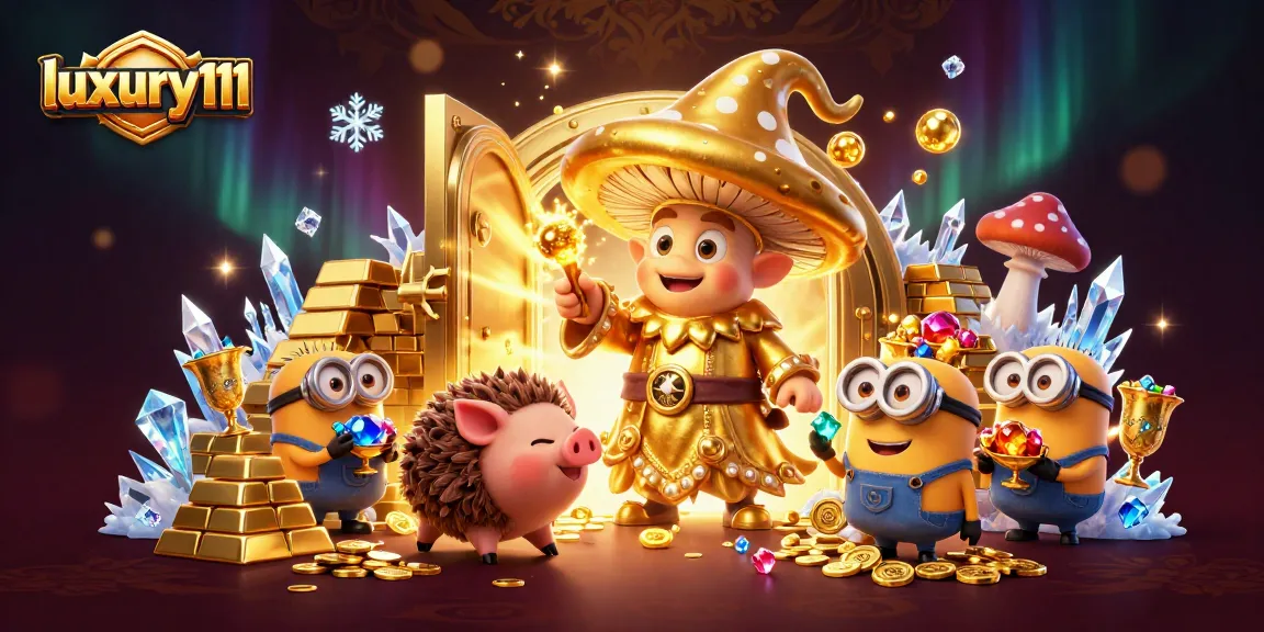 Play and win big at luxury111, where a magical wizard and treasure-filled pig guide your gameplay in a rich casino world.