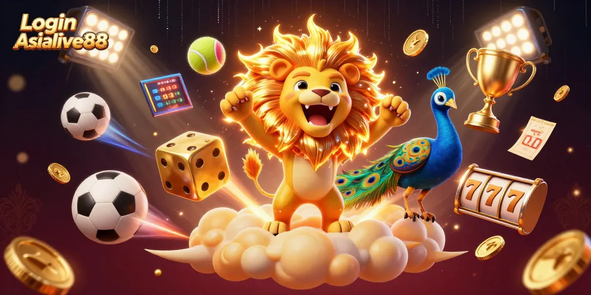 Win big with Login Asialive88 on a vibrant online casino adventure in a dynamic 3D scene.
