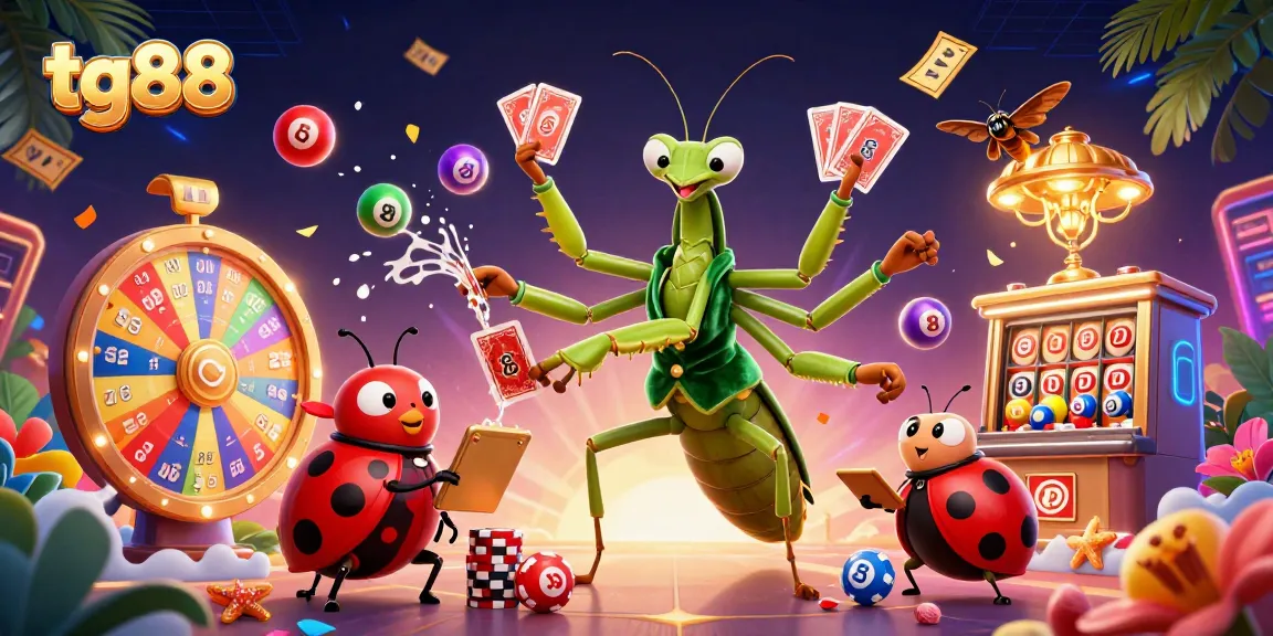 Experience thrilling action at tg88 casino, featuring vibrant lottery elements and card play in a lively atmosphere.