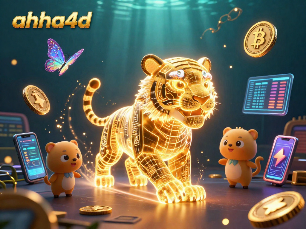 Tangkap momen menakjubkan di ahha4d saat harimau emas 3D bercahaya beraksi di kasino digital.