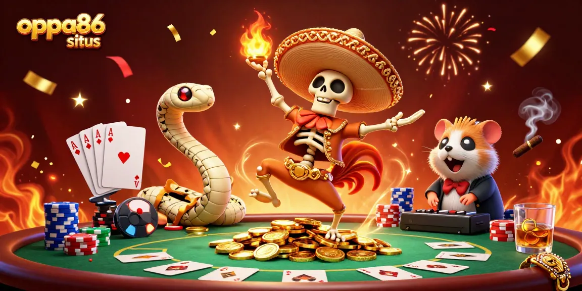 Join the excitement at oppa86 situs with a vibrant celebration of gambling, featuring a mariachi skeleton and more!