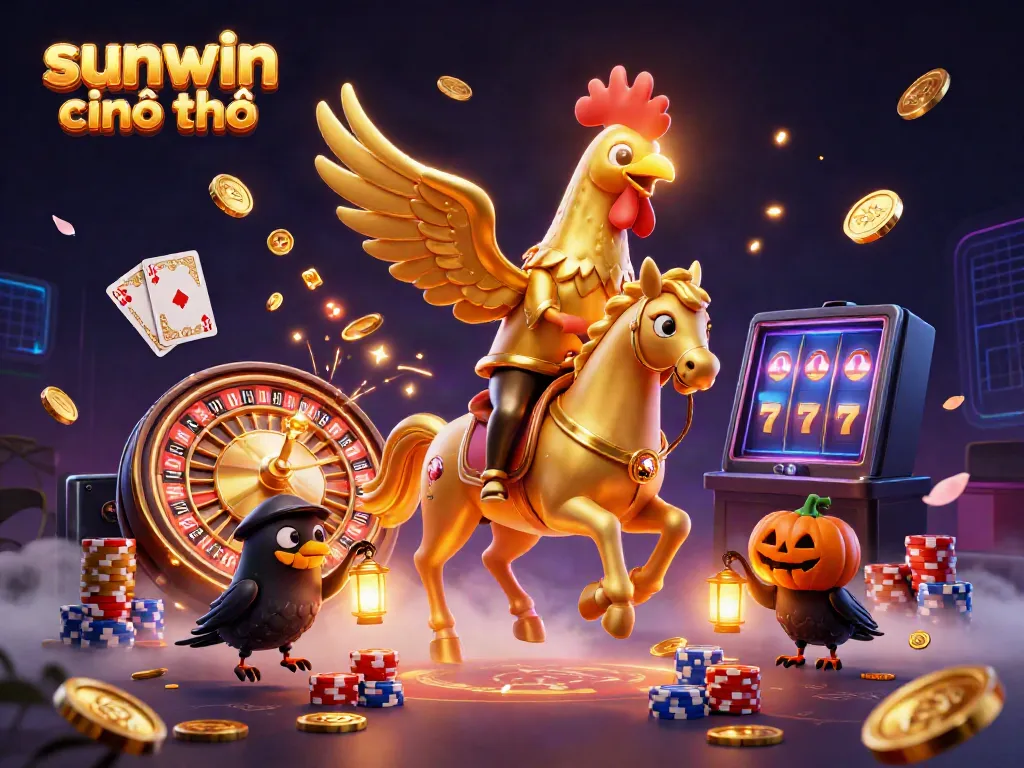 Experience the thrilling game atmosphere with sunwin chính chủ at the center, showcasing vibrant casino elements.