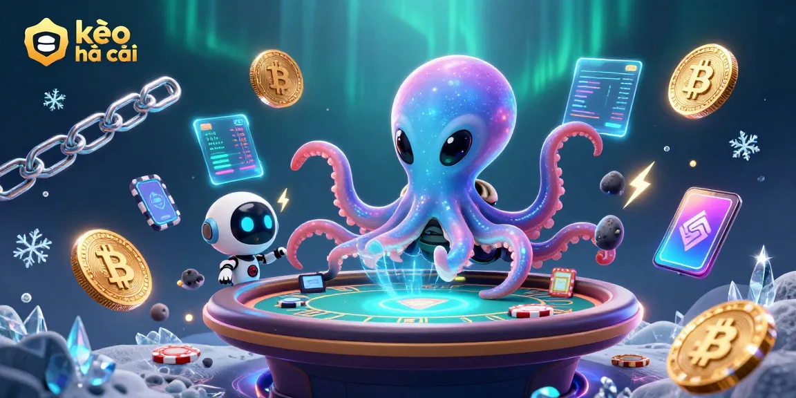 Experience kèo nhà cái excitement with a 3D alien octopus at a holographic poker table!