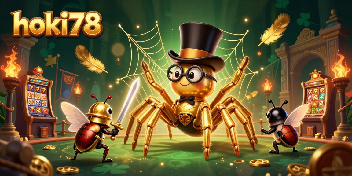 Hoki78 memberikan pengalaman judi menawan dengan ilustrasi arachnid dan kesatria.