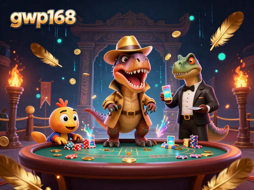 Permainan seru di gwp168 dengan velociraptor dan stegosaurus di meja blackjack.