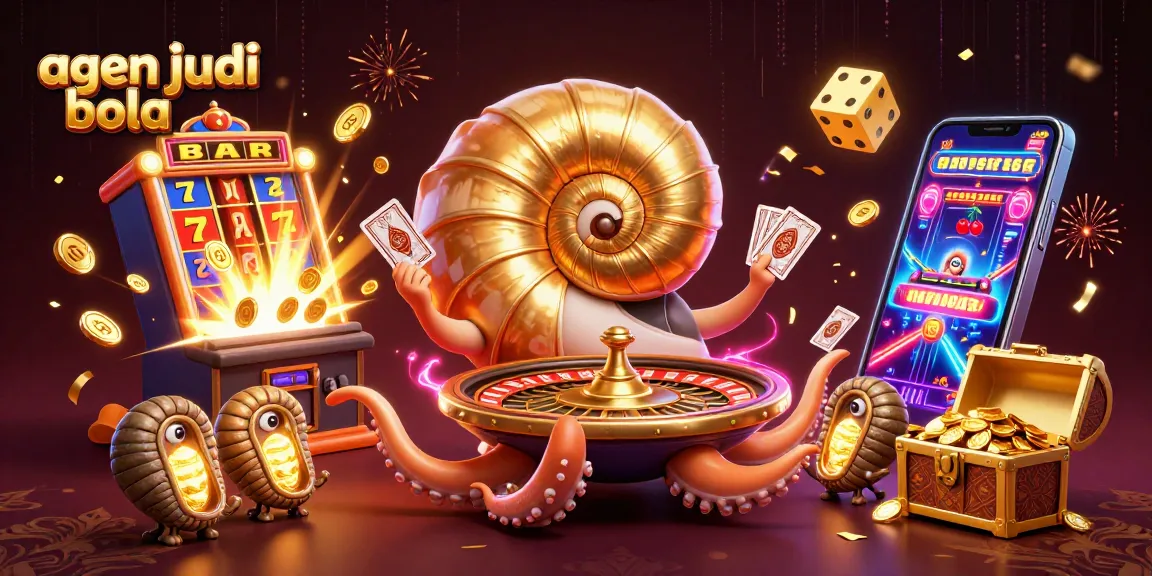 Experience thrilling action with agen judi bola as a giant nautilus spins a roulette wheel with glowing fossil companions.