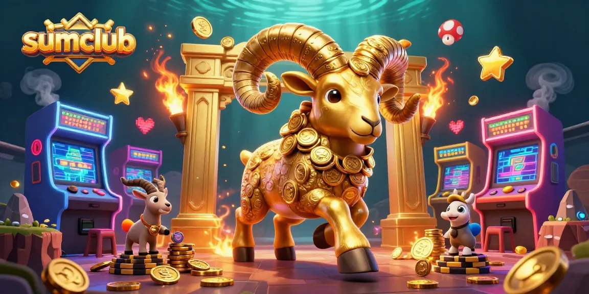Sumclub players enjoy thrilling jackpots with a golden ram charging towards the gate.