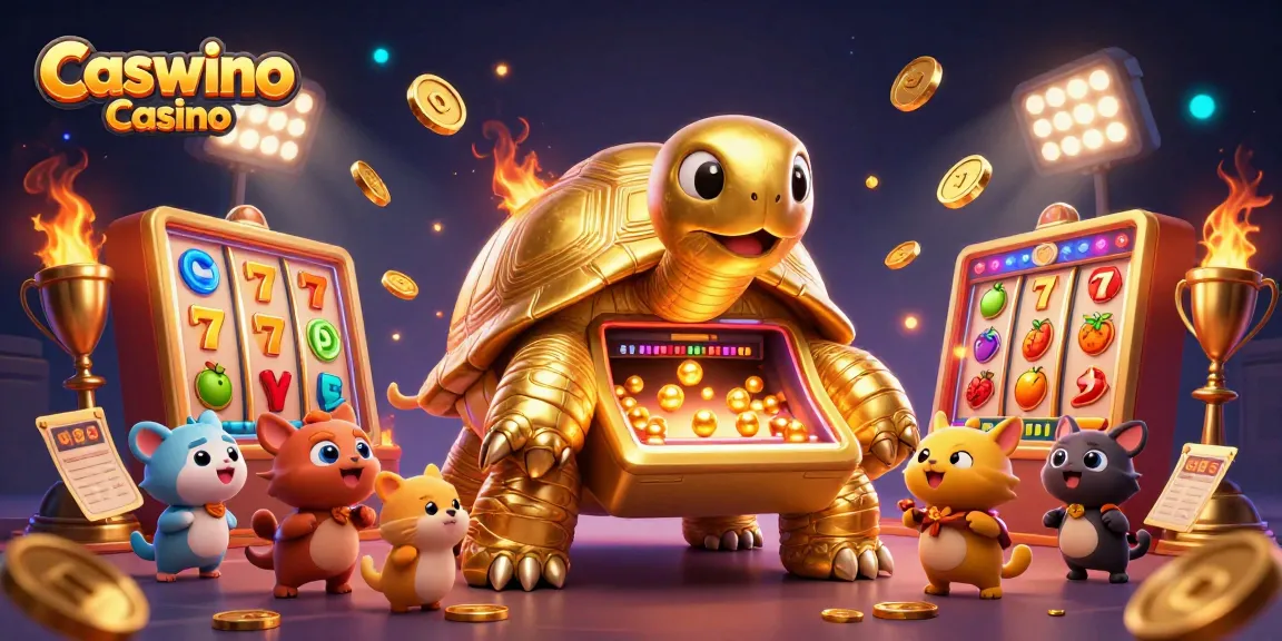 Experience thrilling gameplay at Caswino Casino with dynamic slot reels and exciting golden elements.