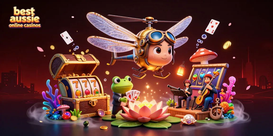 Experience the excitement at best aussie online casinos with this vibrant 3D casino illustration.