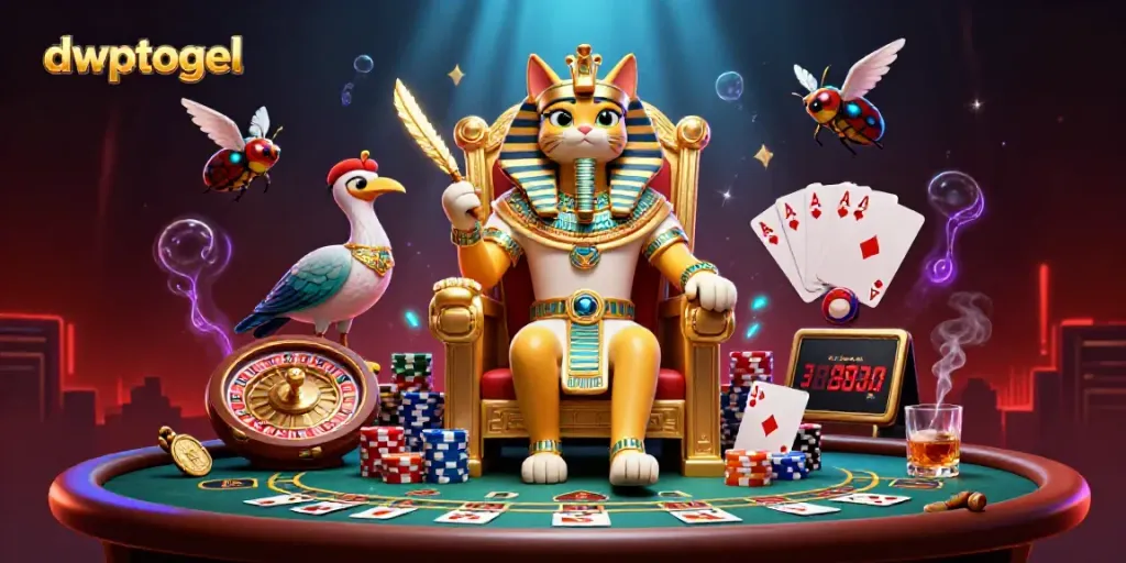 Gambarkan kesenangan bermain di DWPTOGEL dengan karakter kasino yang interaktif dan menarik.