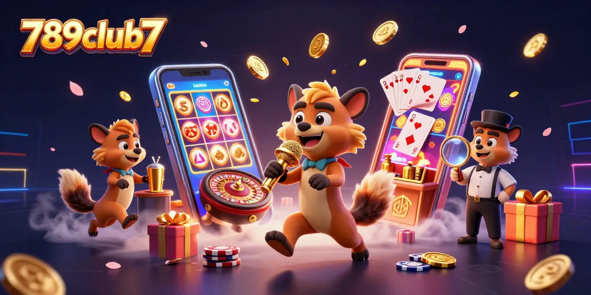 Engage in exciting gaming at 789club7 with hyenas in a vibrant casino scene.