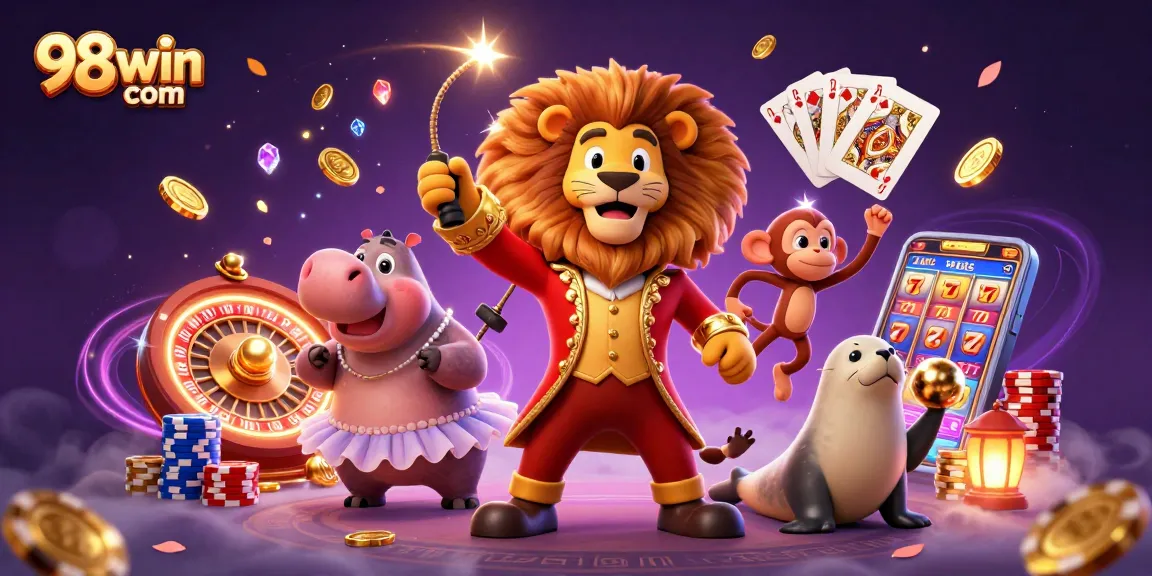 Experience thrilling excitement at 98win com with captivating 3D casino characters and lively game elements.