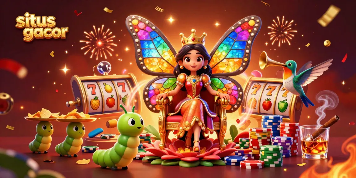 Experience thrilling wins at situs slot gacor with vibrant slot reels and colorful casino elements.
