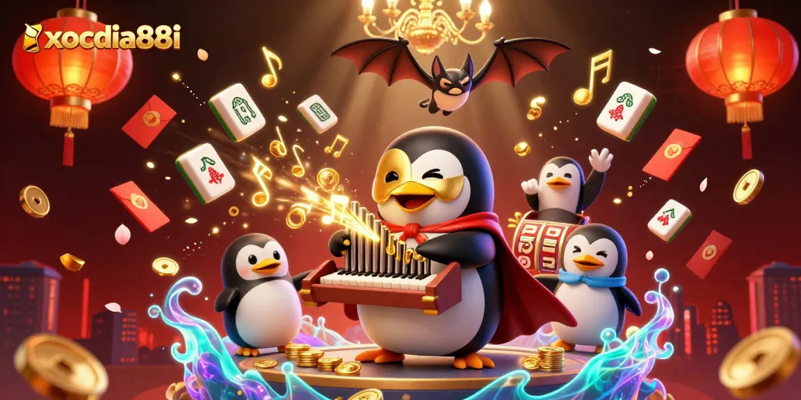 xocdia88i delivers an exciting casino adventure with a captivating penguin organist and vibrant game elements.