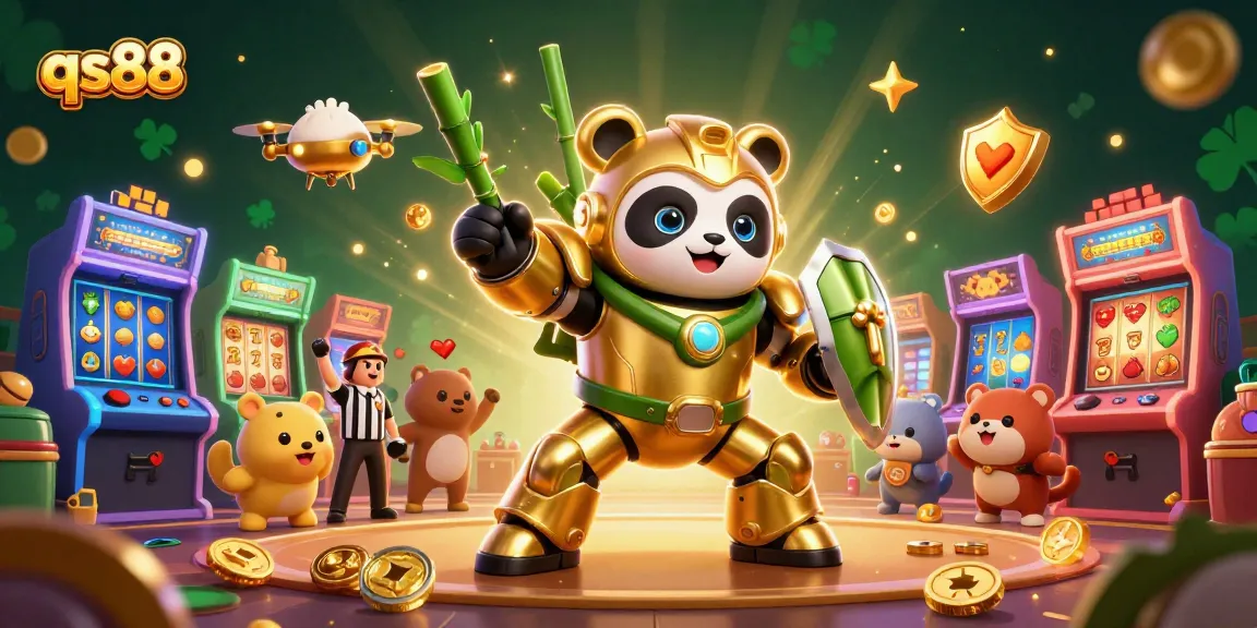 Engage in thrilling slots and jackpots at qs88 with vibrant casino-themed 3D illustration.