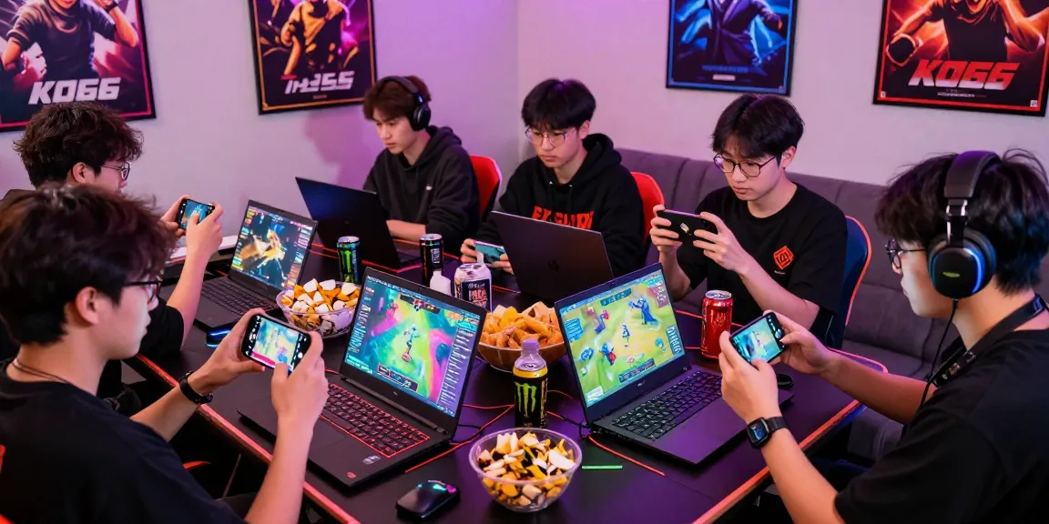 Exciting group gaming moment with KO66 mobile app, vibrant lighting, and engaged players.
