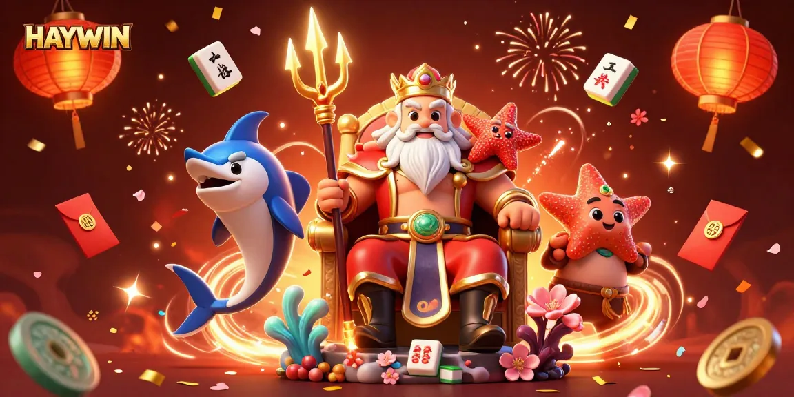 HAYWIN enriches the gaming experience with dynamic elements like slot reels and glowing treasures.