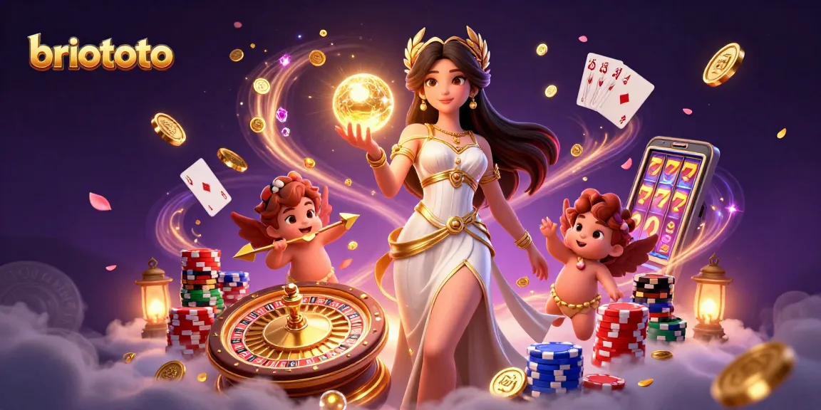 Win big with briototo in this vibrant casino-inspired scene featuring enchanting characters.