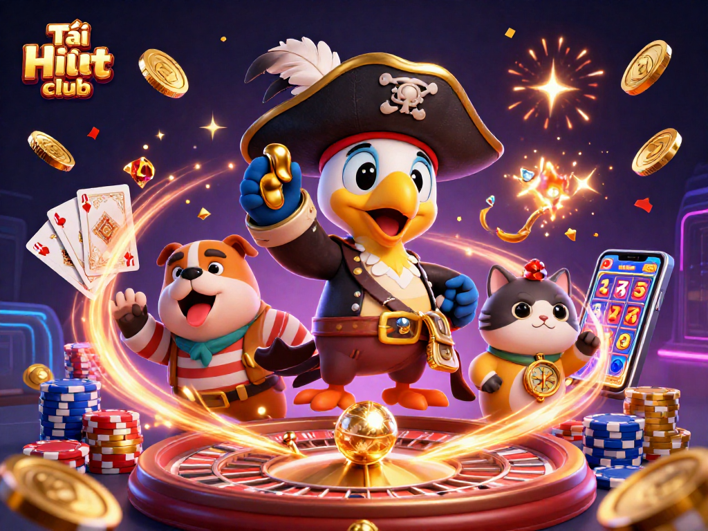 Play thrilling games and win at Tải hit club featuring exciting characters and vibrant casino elements.