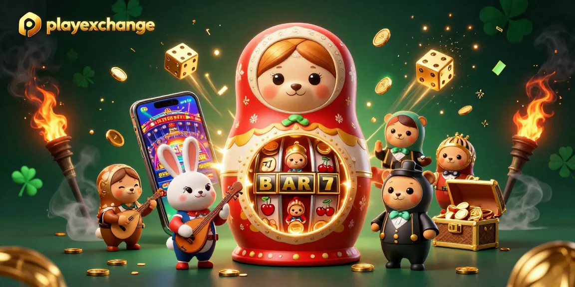 Experience the vibrant excitement of playexchange with casino-themed characters and dynamic gaming elements.