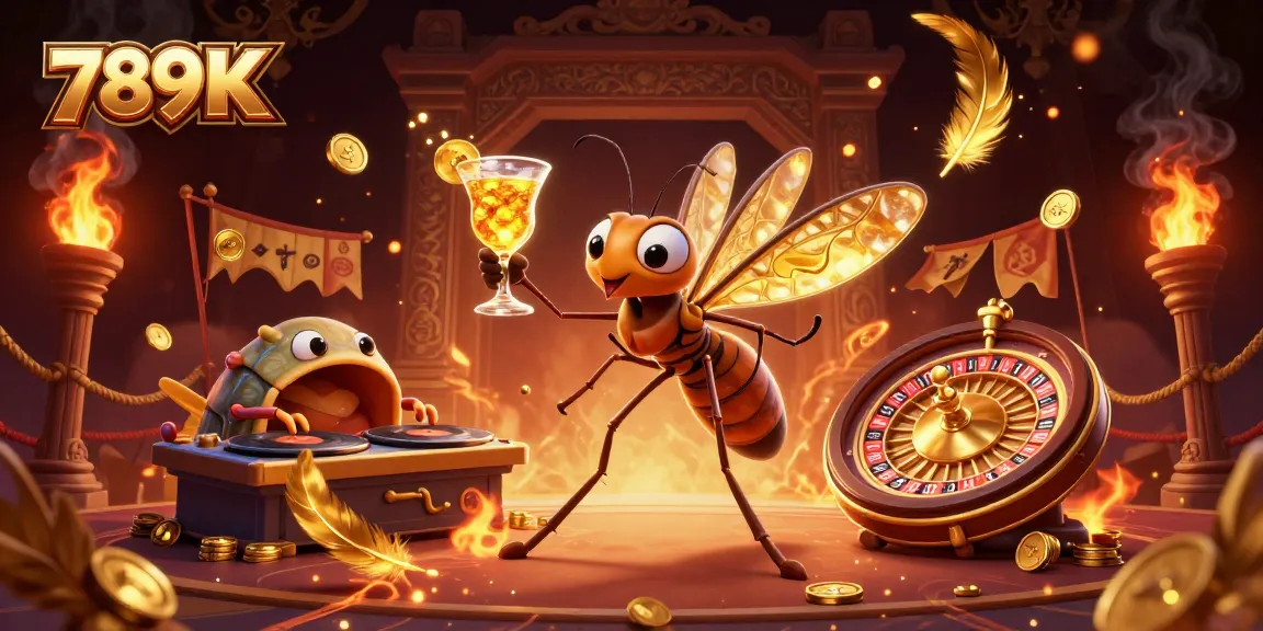 Engage with 789K’s thrilling casino adventure featuring a unique mosquito mascot and DJ in a lively setting.